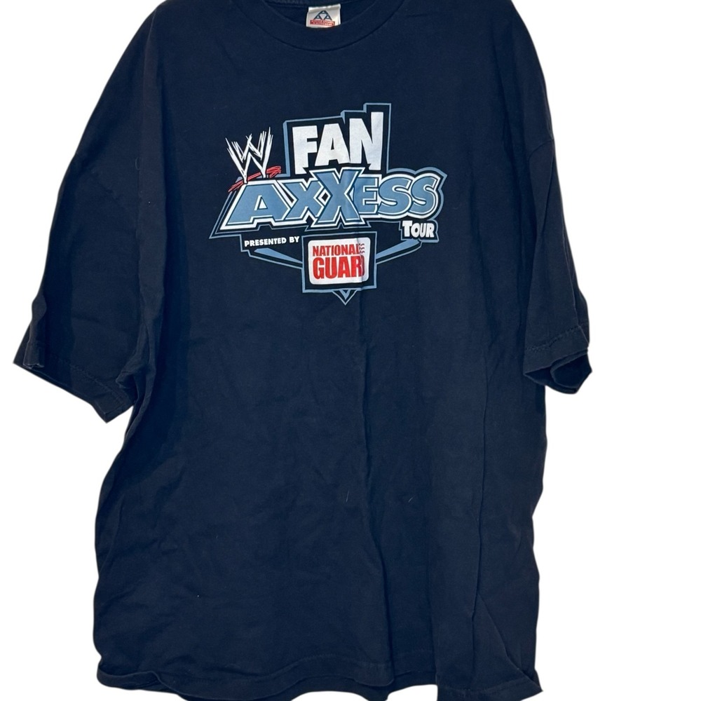 Wine Men's T-Shirt Vtg. 2006 WWE Fan Access Tour National Guard Short Sleeve 3XL
